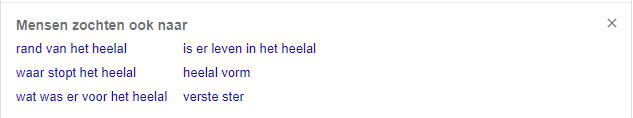Gerelateerde vragen/andere mensen vroegen