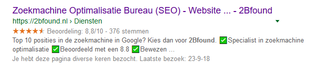 zoekresultaten bij 2Bfound online marketing bureau in Dordrecht